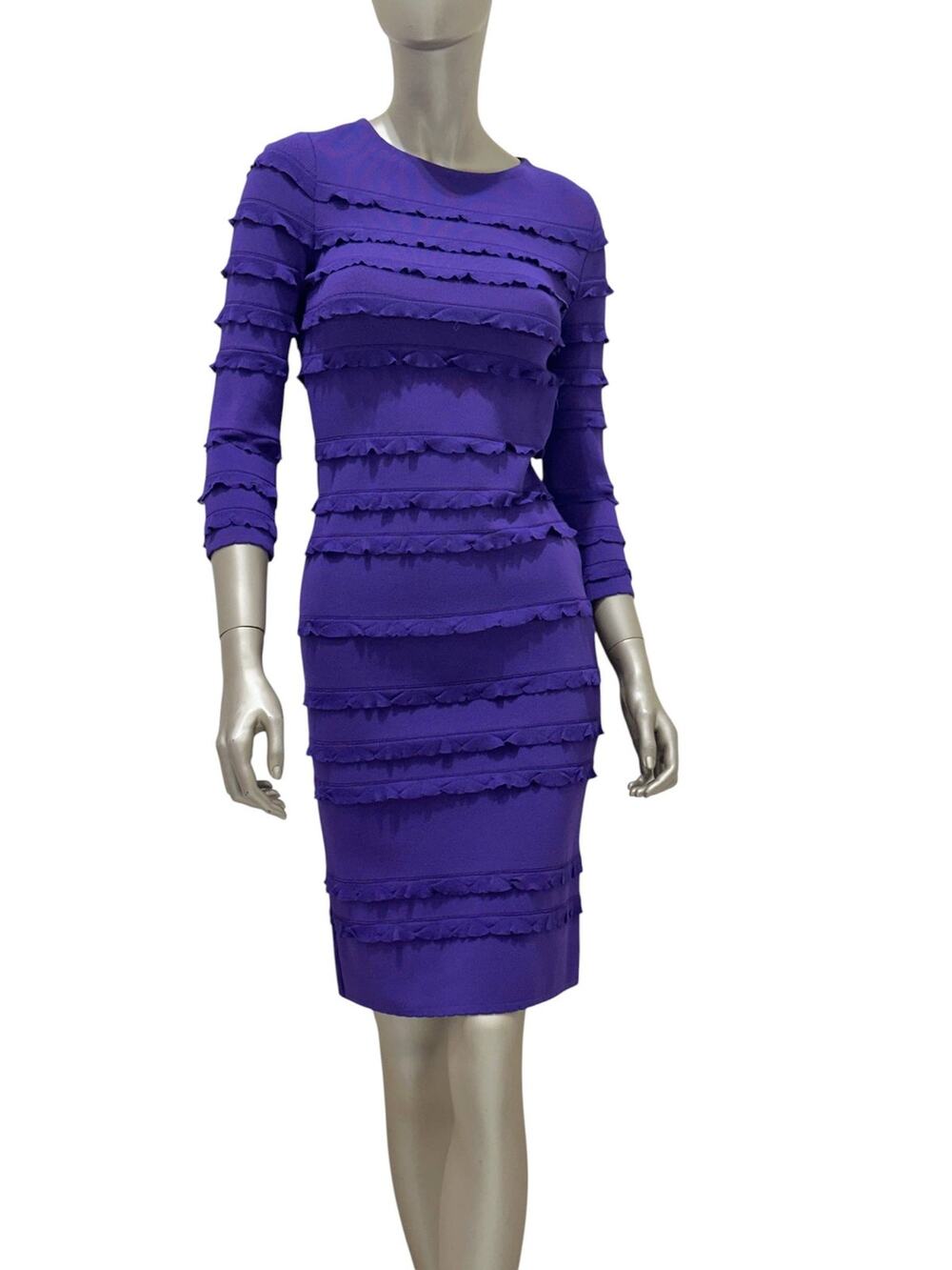 Сhristian Dior Purple Ruffle Shift Dress - Size 38